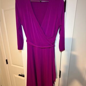 Wrap-Style Women’s Dress in Fuchsia